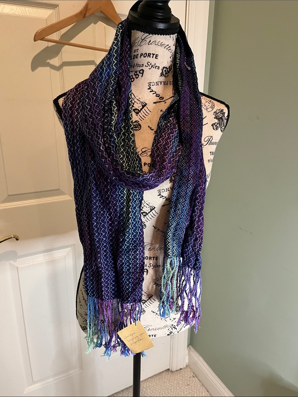 Multicolor Zigzag Fringe Scarf - Women's Accessory